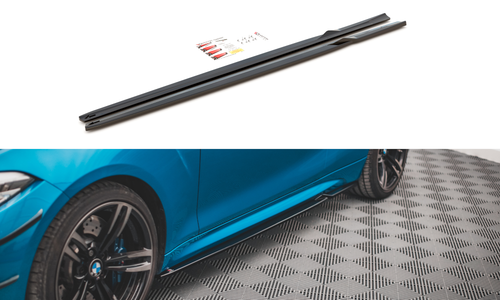 Maxton Design Seitenschweller Ansatz für V.2 für BMW M2 F87 Carbon Look