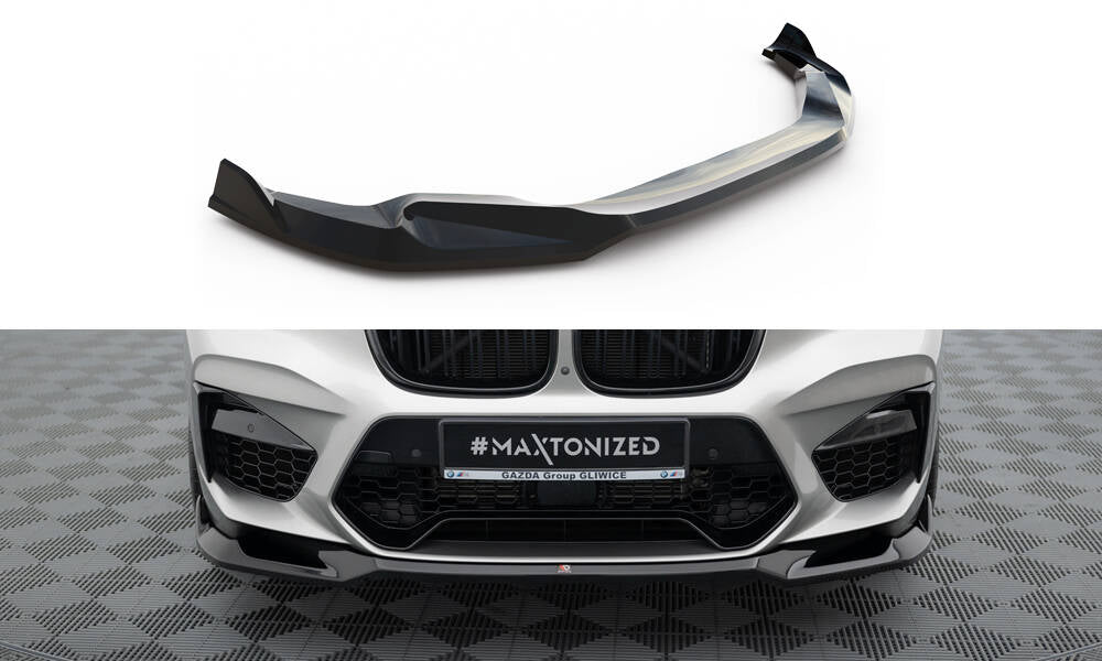 Maxton Design Street+ Spoilerlippe Front Ansatz passend für V.2 BMW X4 M F98 schwarz Hochglanz