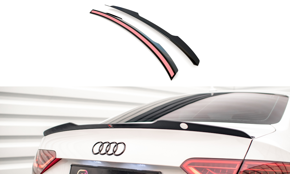 Maxton Design Spoiler CAP passend für Audi A5 Coupe 8T schwarz Hochglanz