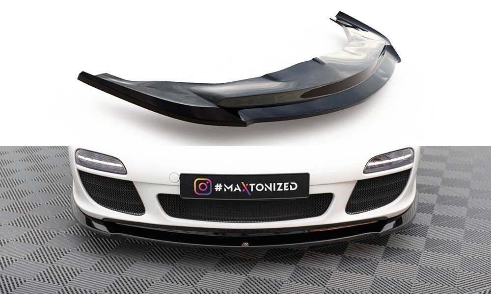 Maxton Design Street+ Spoilerlippe Front Ansatz V.1 passend für Porsche 911 Carrera 997 Facelift schwarz Hochglanz