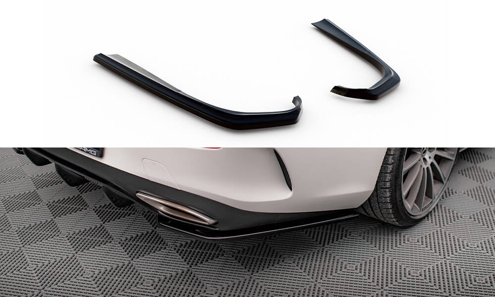 Maxton Design Heck Ansatz Flaps Diffusor passend für Mercedes-Benz E-Klasse W213 Coupe(C238) / Cabriolet (A238) AMG-Line schwarz Hochglanz