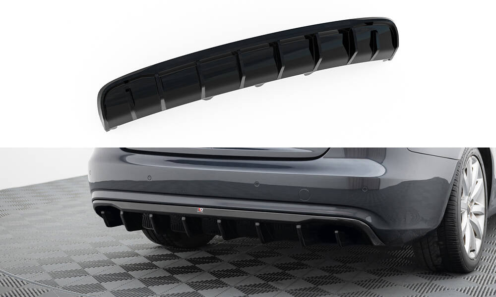 Maxton Design Diffusor Heck Ansatz passend für Audi A4 B8 Facelift (Version ohne Auspuff) schwarz Hochglanz