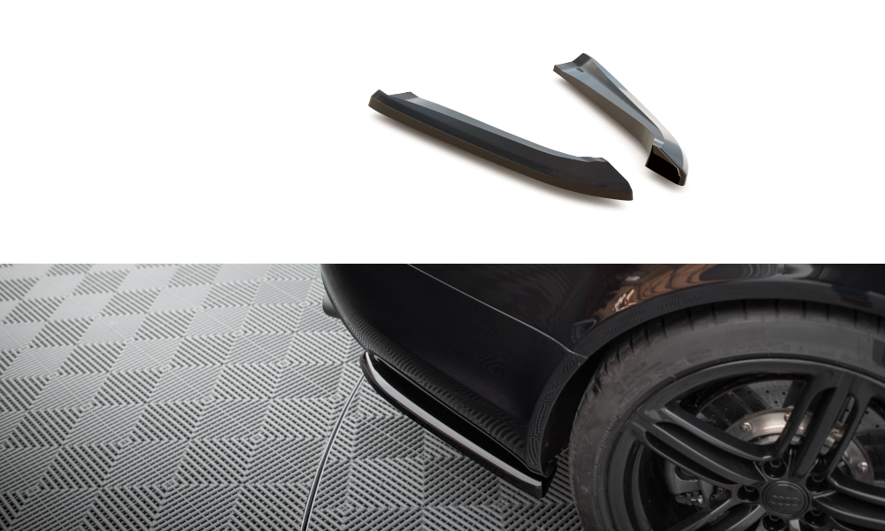 Maxton Design Heck Ansatz Flaps Diffusor passend für Audi RS6 Avant C6 schwarz Hochglanz