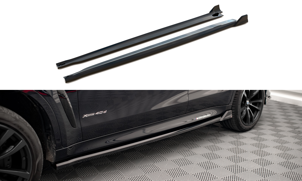 Maxton Design Street+ Seitenschweller Leisten V.2 passend für BMW X6 M-Paket F16 schwarz Hochglanz