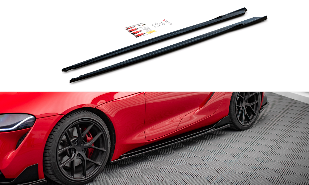 Maxton Design Street+ Seitenschweller Leisten passend für V.3 passend für Toyota Supra Mk5 schwarz Hochglanz