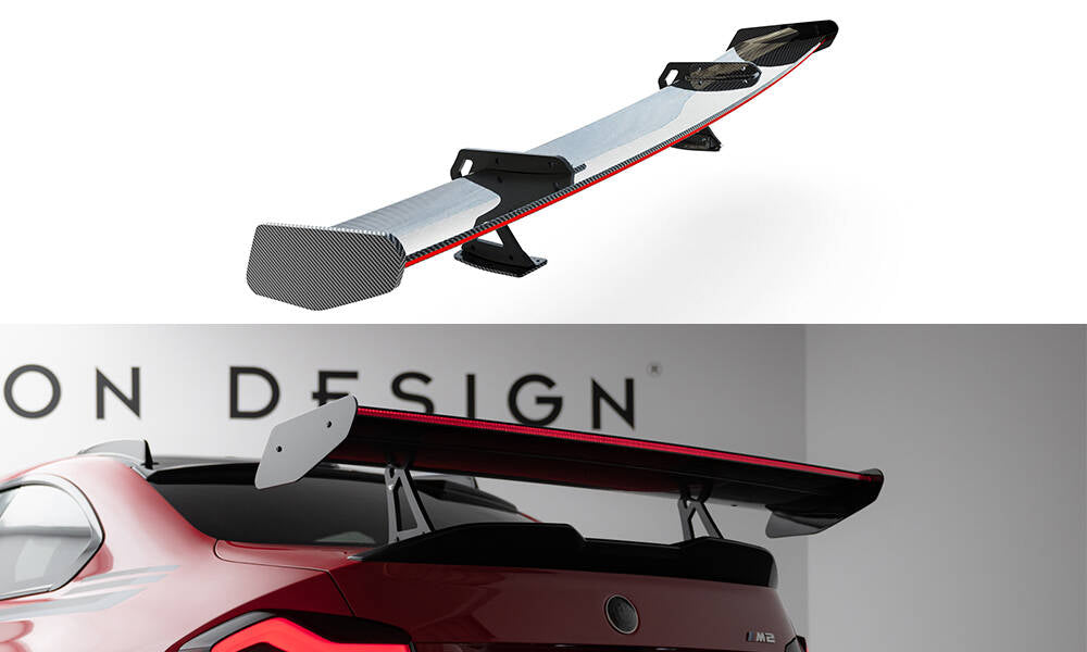 Maxton Design Carbon Spoiler With Upper Swan Mounting + LED BMW M2 G87 für BMW M1 E82