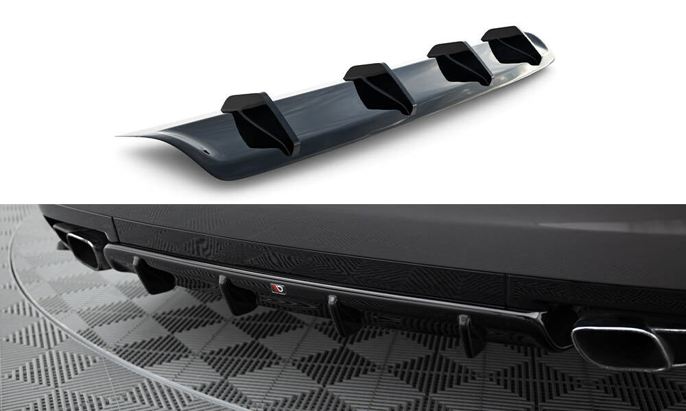 Maxton Design Diffusor Heck Ansatz passend für Maserati Quattroporte Mk6 schwarz Hochglanz