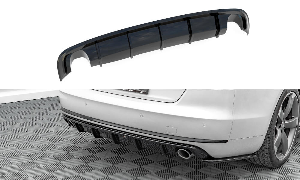 Maxton Design Diffusor Heck Ansatz passend für Audi A8 D4 schwarz Hochglanz