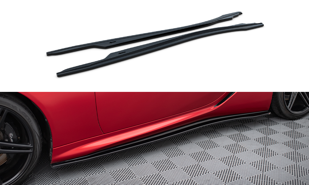 Maxton Design Street+ Seitenschweller Leisten passend für Lexus LC 500 schwarz Hochglanz
