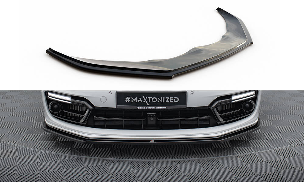 Maxton Design Street+ Spoilerlippe Front Ansatz passend für Porsche Panamera GTS 971 schwarz Hochglanz