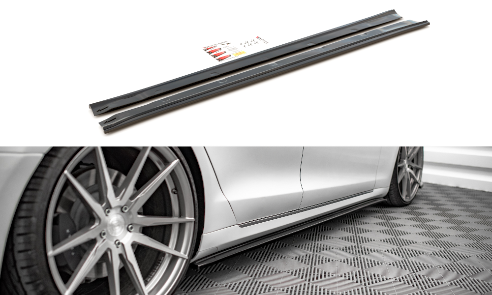 Maxton Design Street+ Seitenschweller Leisten passend für Tesla Model S Facelift schwarz Hochglanz