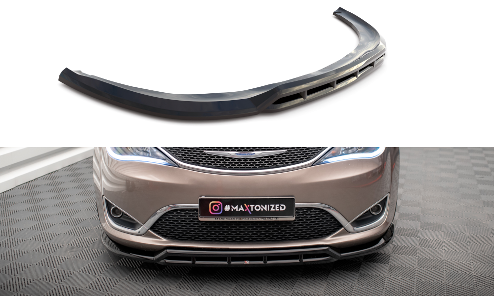 Maxton Design Street+ Spoilerlippe Front Ansatz passend für Chrysler Pacifica Mk2 schwarz Hochglanz