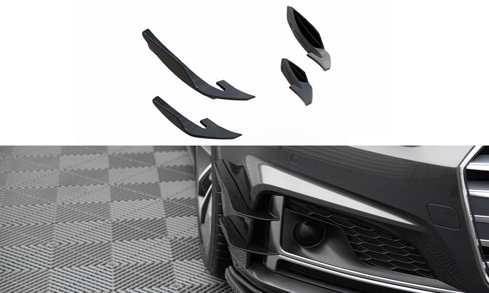 Maxton Design Stoßstangen Flaps Wings vorne Canards passend für Audi S5 / A5 S-Line Coupe / Sportback F5