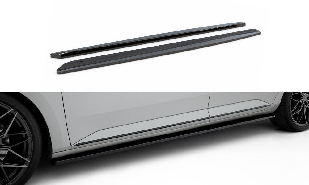 Maxton Design Street+ Seitenschweller Leisten passend für Skoda Superb Liftback / Combi Mk3 schwarz Hochglanz
