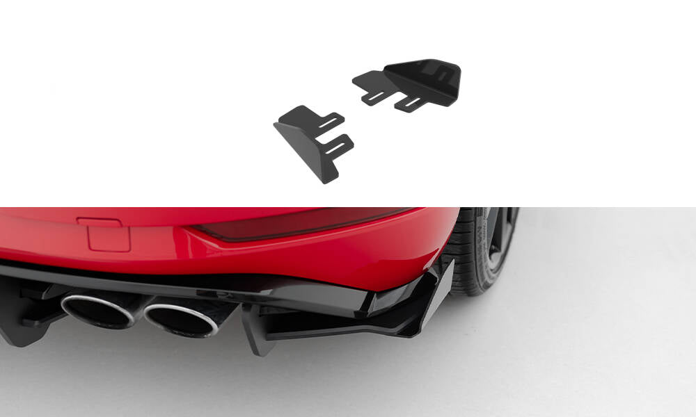 Maxton Design Hintere Seiten Flaps passend für VW Golf R Mk7 Facelift schwarz Hochglanz