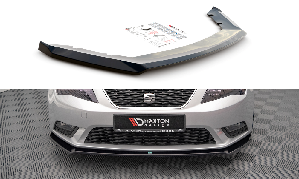 Maxton Design Street+ Spoilerlippe Front Ansatz V.2 passend für Seat Leon Mk3 schwarz Hochglanz