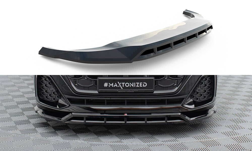 Maxton Design Street+ Spoilerlippe Front Ansatz passend für Audi SQ8 / Q8 S-Line Mk1 Facelift schwarz Hochglanz