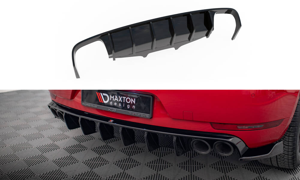 Maxton Design Diffusor Heck Ansatz passend für Porsche Macan Mk1 schwarz Hochglanz
