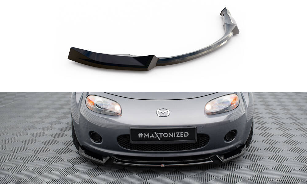 Maxton Design Street+ Spoilerlippe Front Ansatz V.2 passend für Mazda MX5 NC (Mk3) schwarz Hochglanz