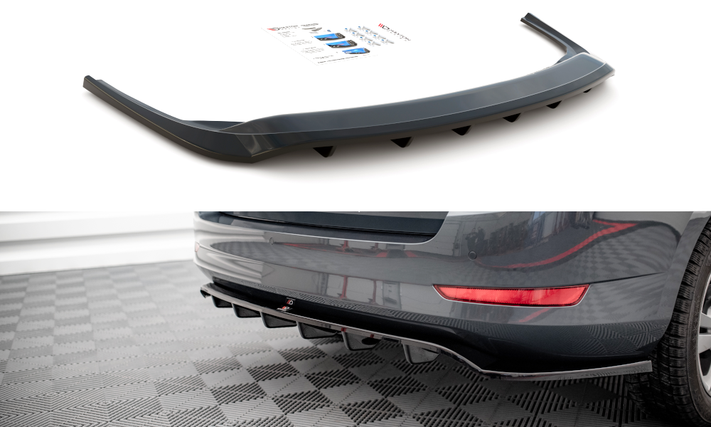 Maxton Design Street+ Mittlerer Diffusor RACE passend für Skoda Fabia Combi Mk3 Facelift schwarz Hochglanz