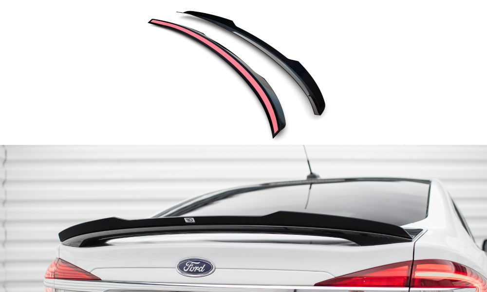 Maxton Design Spoiler CAP passend für Ford Mondeo Sport Mk5 Facelift / Fusion Sport Mk2 Facelift schwarz Hochglanz