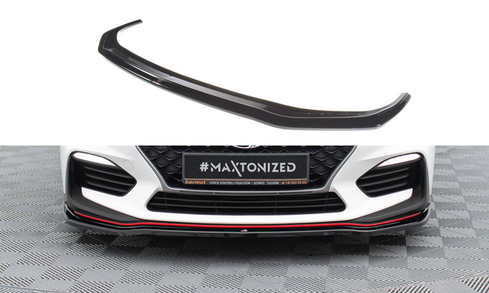 Maxton Design Front Splitter V.2 Hyundai I30 N Mk3 Hatchback / Fastback schwarz Hochglanz für Hyundai I30 N Mk3