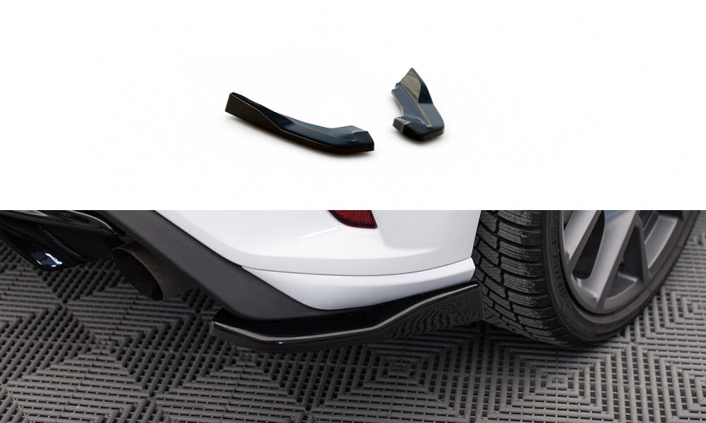 Maxton Design Heck Ansatz Flaps Diffusor V.2 passend für Ford Focus Hatchback ST Mk4 schwarz Hochglanz