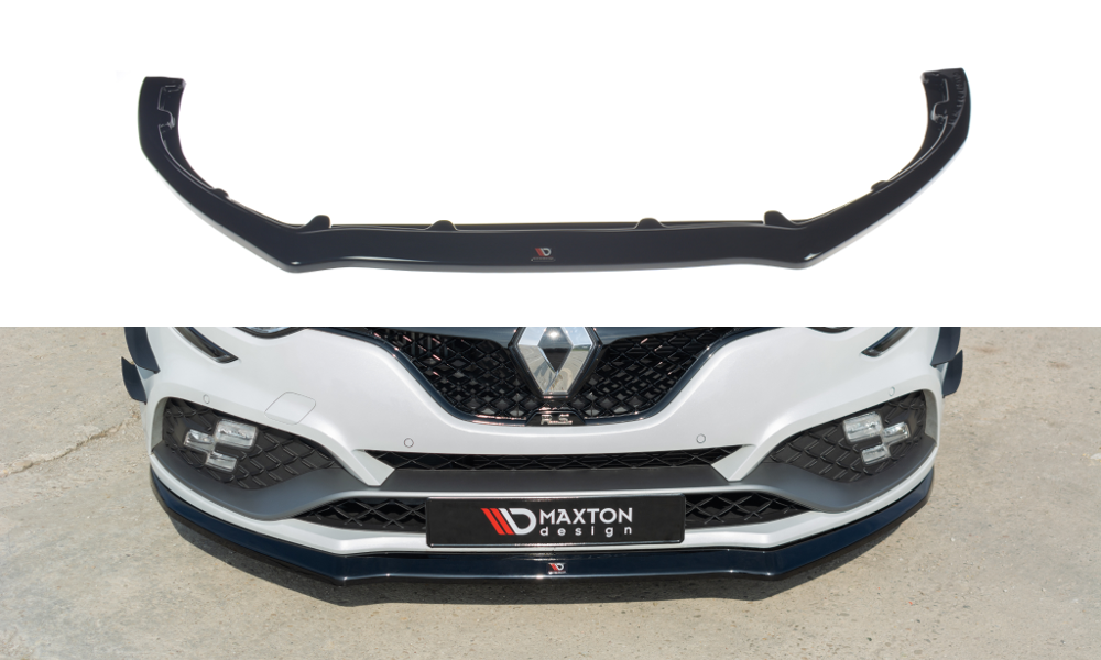 Maxton Design Street+ Spoilerlippe Front Ansatz V.2 passend für Renault Megane IV RS schwarz Hochglanz
