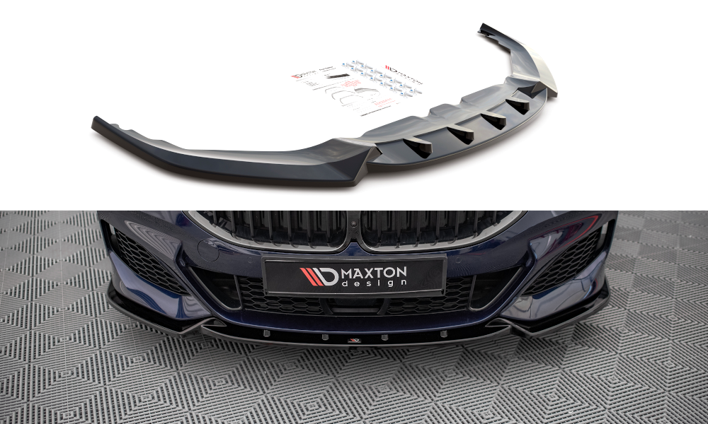Maxton Design Street+ Spoilerlippe Front Ansatz V.3 passend für BMW 8 Coupe G15 / 8 Gran Coupe M Paket G16 schwarz Hochglanz