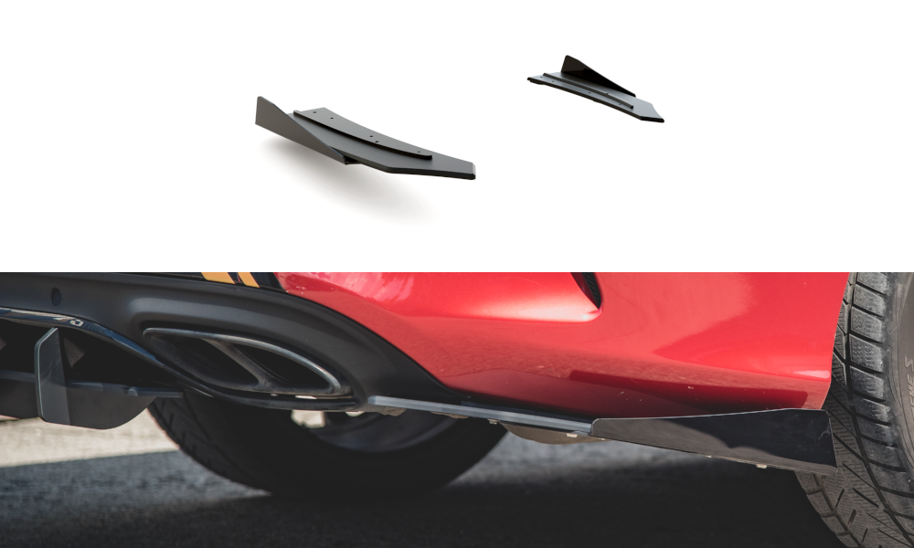 Maxton Design Street Pro Heck Ansatz Flaps Diffusor + Flaps passend für Mercedes-AMG C43 Coupe C205 schwarz Hochglanz