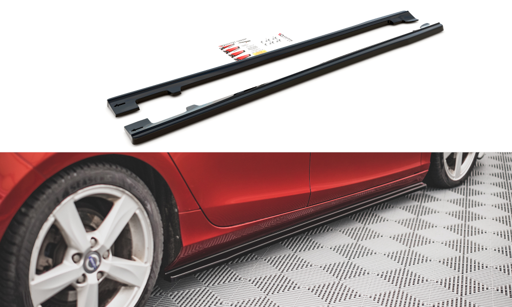 Maxton Design Street+ Seitenschweller Leisten passend für Volvo V40 schwarz Hochglanz