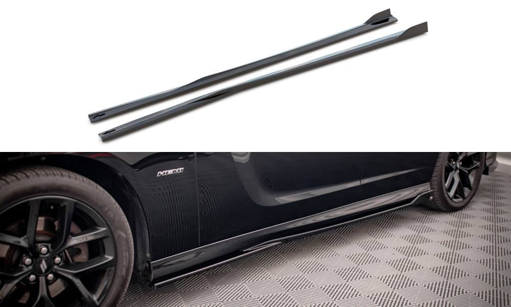 Maxton Design Seitenschweller Ansatz für Dodge Charger SRT Mk7 Facelift schwarz matt