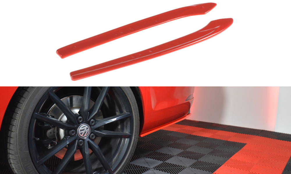 Maxton Design Heck Ansatz Flaps Diffusor V.2 passend für VW GOLF 7 R VARIANT FACELIFT schwarz Hochglanz