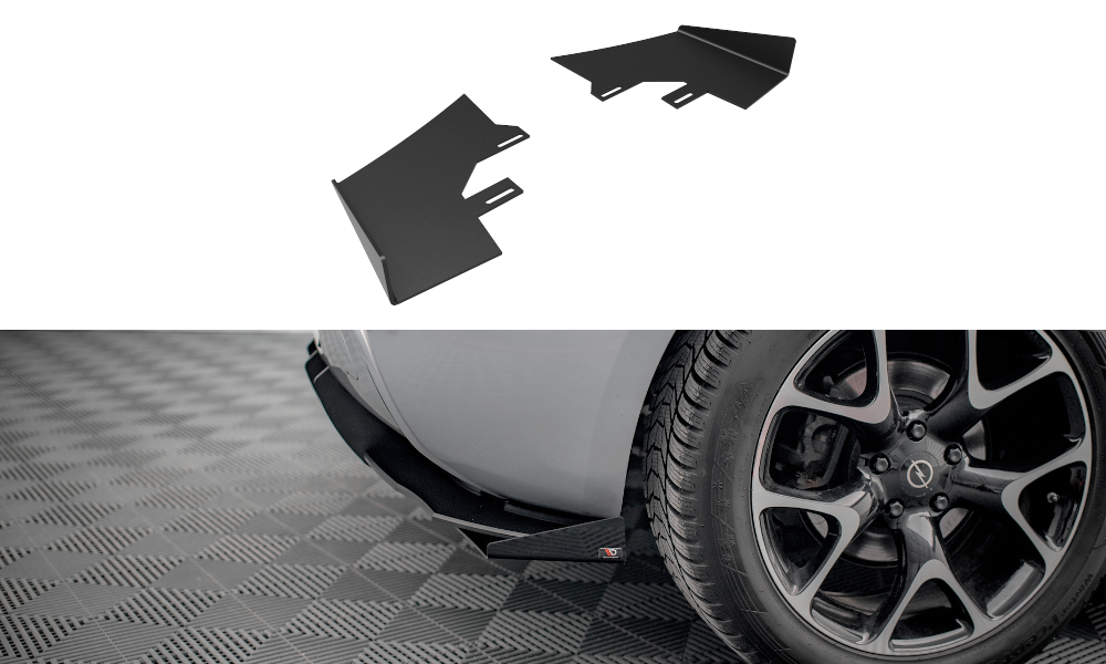 Maxton Design Hintere Seiten Flaps passend für Opel Astra GTC OPC-Line J schwarz Hochglanz