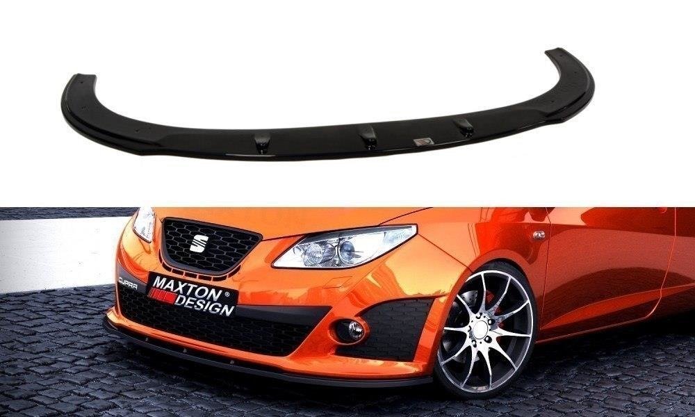 Maxton Design Street+ Spoilerlippe Front Ansatz passend für SEAT IBIZA IV CUPRA(6J) vor Facelift schwarz Hochglanz