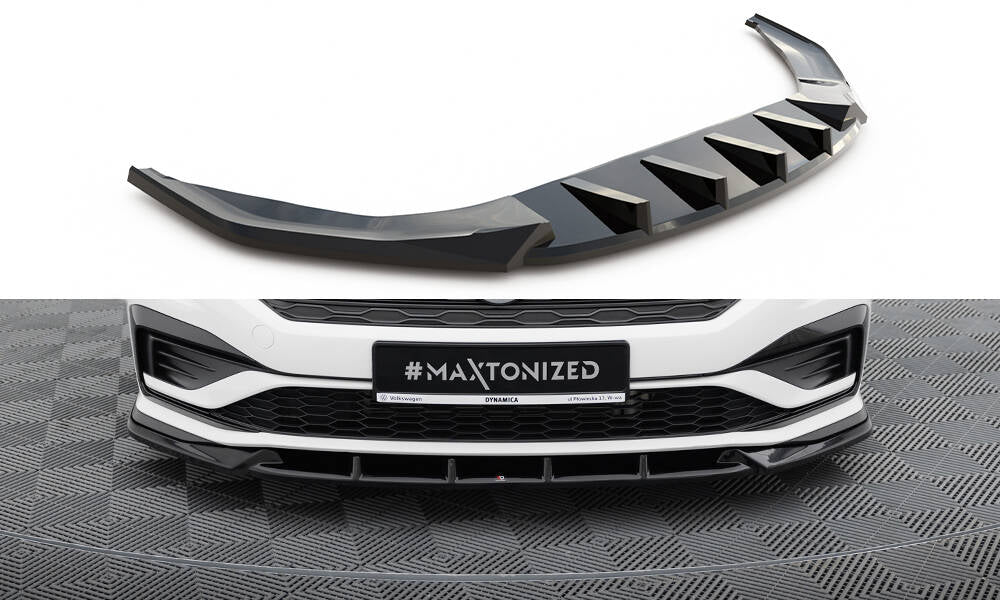 Maxton Design Street+ Spoilerlippe Front Ansatz V.1 passend für VW Jetta GLI Mk7 schwarz Hochglanz