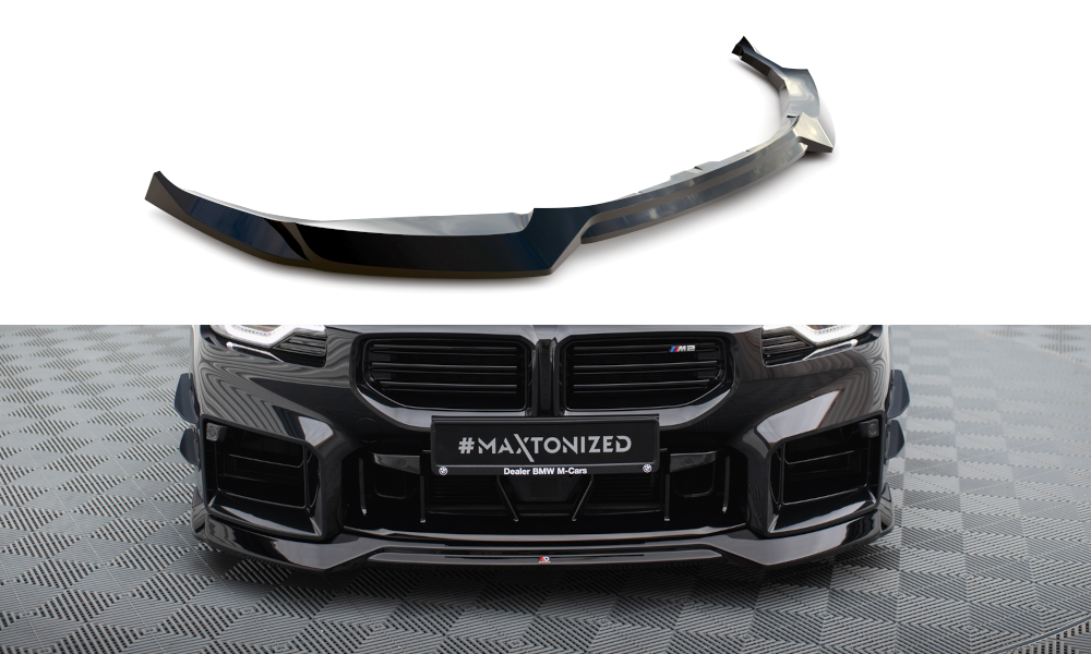 Maxton Design Street+ Spoilerlippe Front Ansatz V.1 passend für BMW M2 G87 schwarz Hochglanz