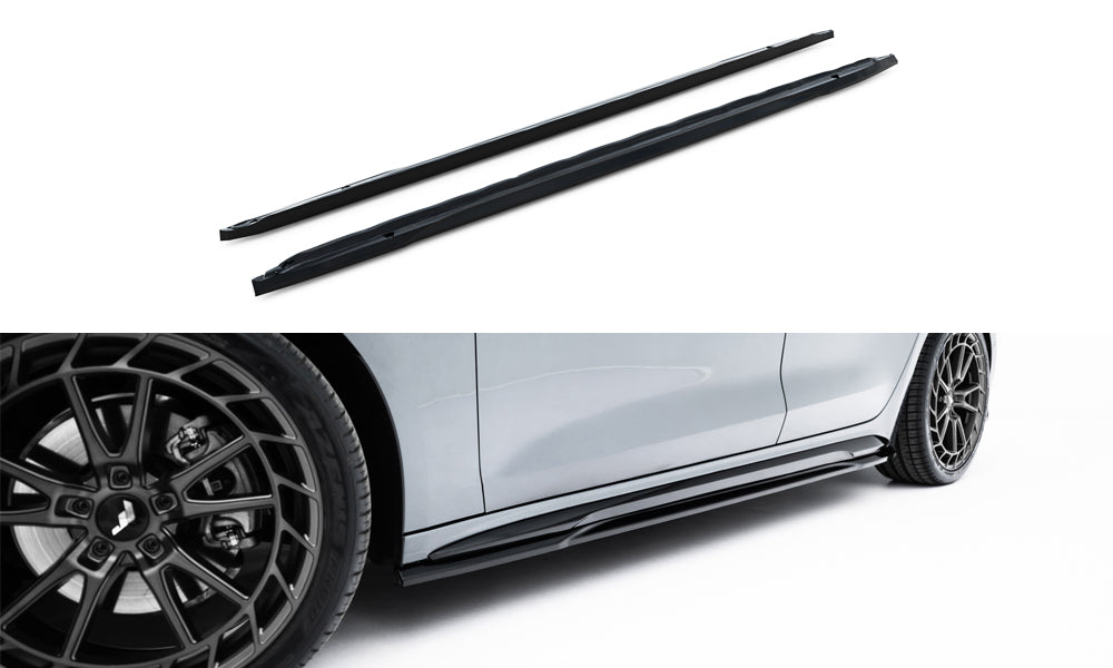 Maxton Design Street+ Seitenschweller Leisten passend für Audi A5 S-Line / S5 Limousine / Avant B10 schwarz Hochglanz