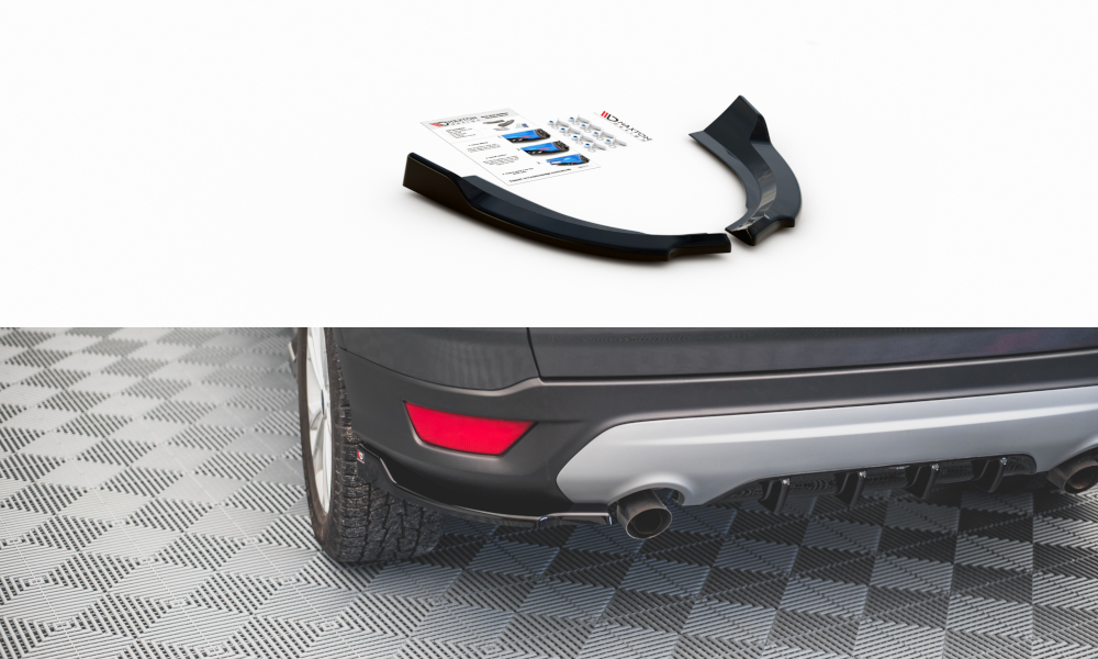 Maxton Design Heck Ansatz Flaps Diffusor passend für Ford Escape Mk3 schwarz Hochglanz