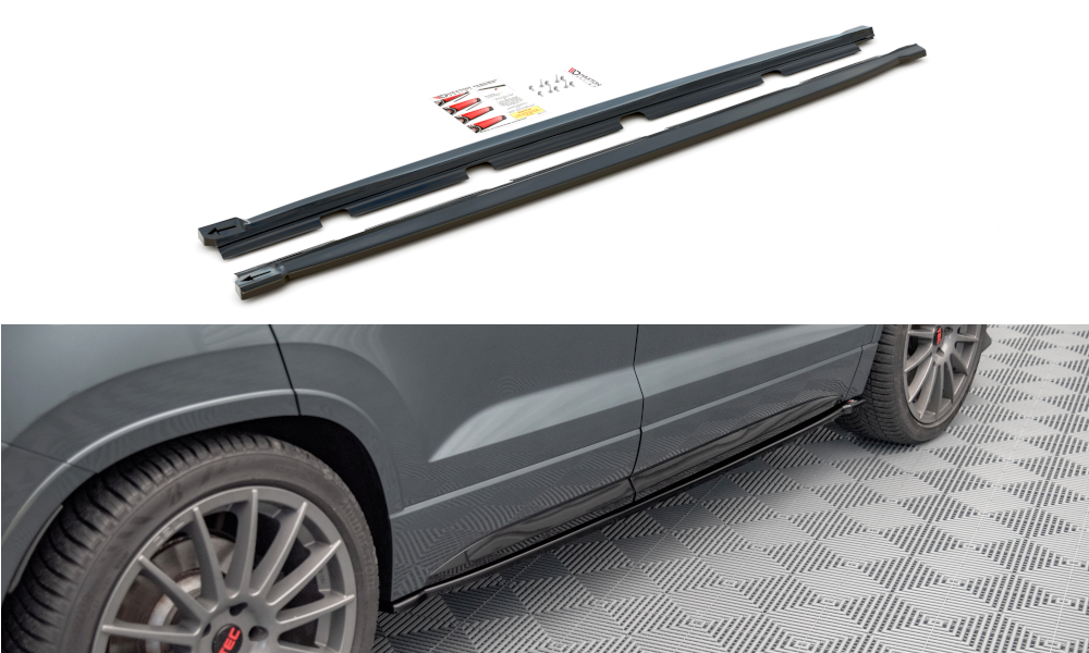 Maxton Design Street+ Seitenschweller Leisten passend für Cupra Ateca Mk1 / Mk1 Facelift schwarz Hochglanz