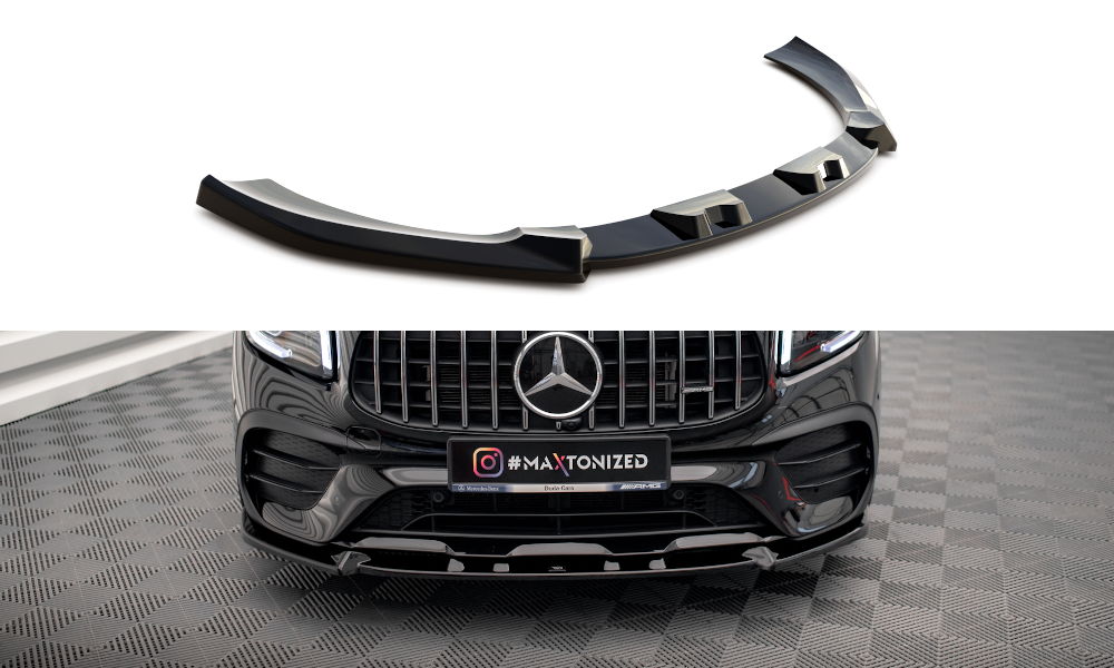 Maxton Design Street+ Spoilerlippe Front Ansatz V.1 passend für Mercedes-AMG GLB 35 / AMG-Line X247 schwarz Hochglanz