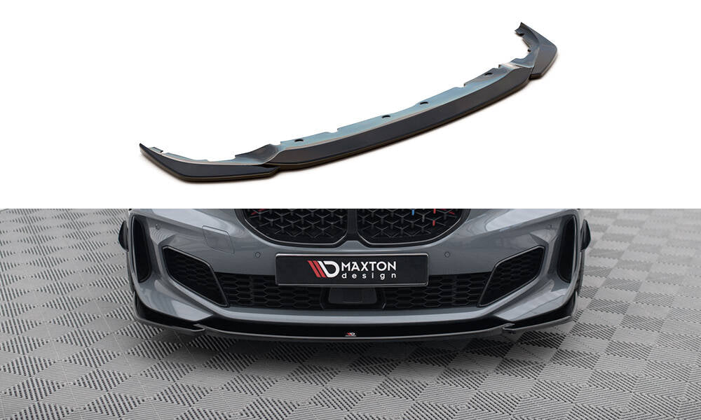 Maxton Design Street+ Spoilerlippe Front Ansatz V.3 passend für BMW 1er M-Paket/ M135i / 128ti F40 schwarz Hochglanz