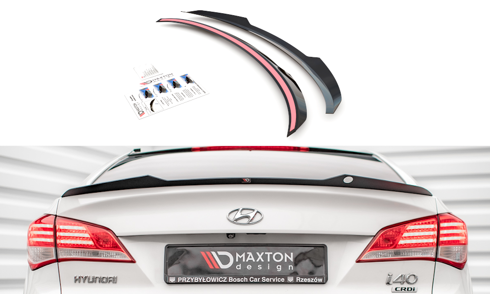 Maxton Design Spoiler CAP passend für Hyundai I40 Mk1 schwarz Hochglanz