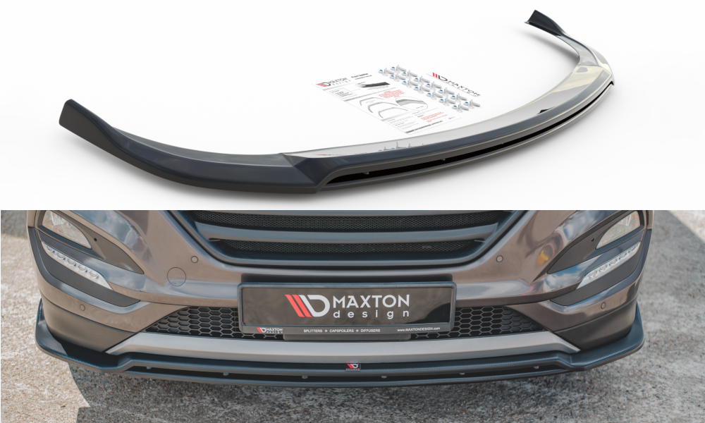 Maxton Design Street+ Spoilerlippe Front Ansatz passend für Hyundai Tucson Mk3 schwarz Hochglanz