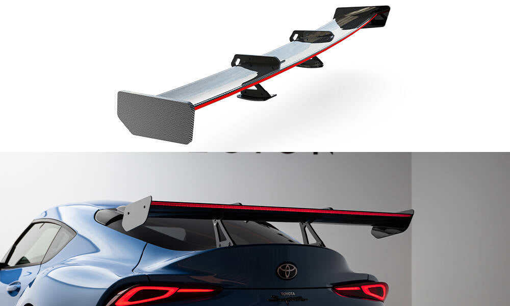 Maxton Design Carbon Spoiler With Upper Swan Mounting + LED Toyota Supra Mk5 für Toyota Supra Mk5