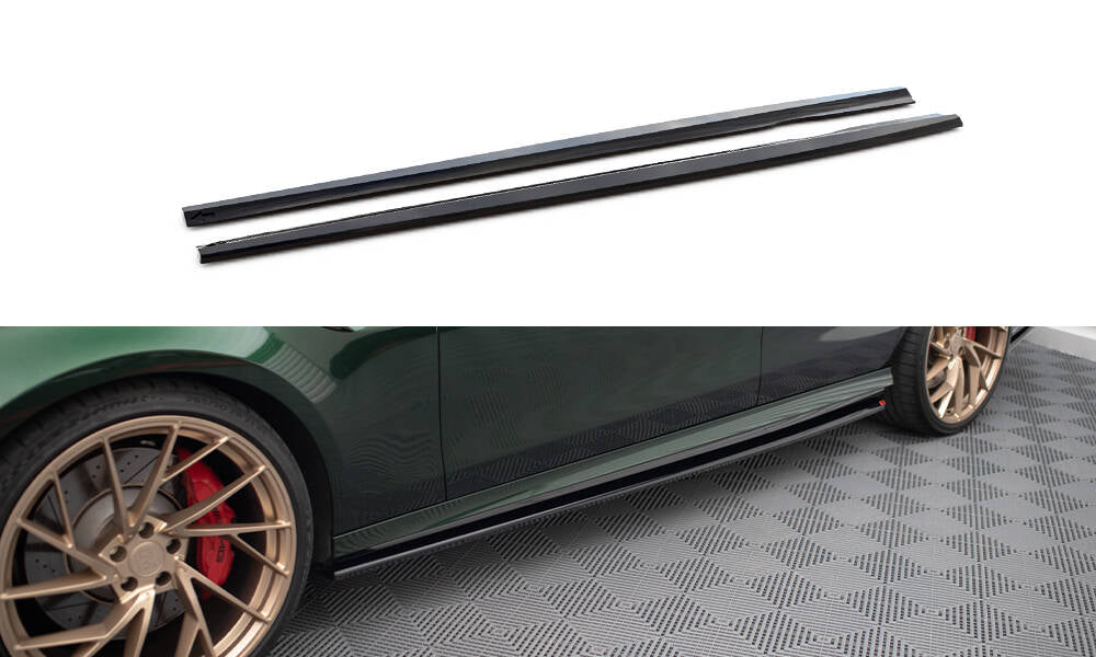 Maxton Design Street+ Seitenschweller Leisten passend für Mercedes-AMG E63 W213 Facelift schwarz Hochglanz