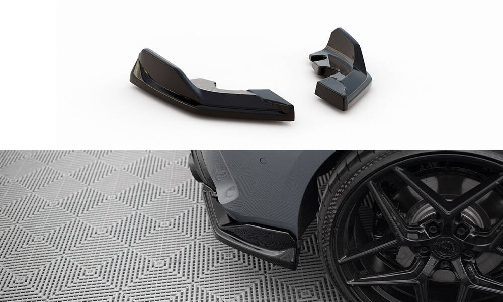 Maxton Design Heck Ansatz Flaps Diffusor V.4 passend für BMW 1er M-Paket / M135i / 128ti F40 schwarz Hochglanz