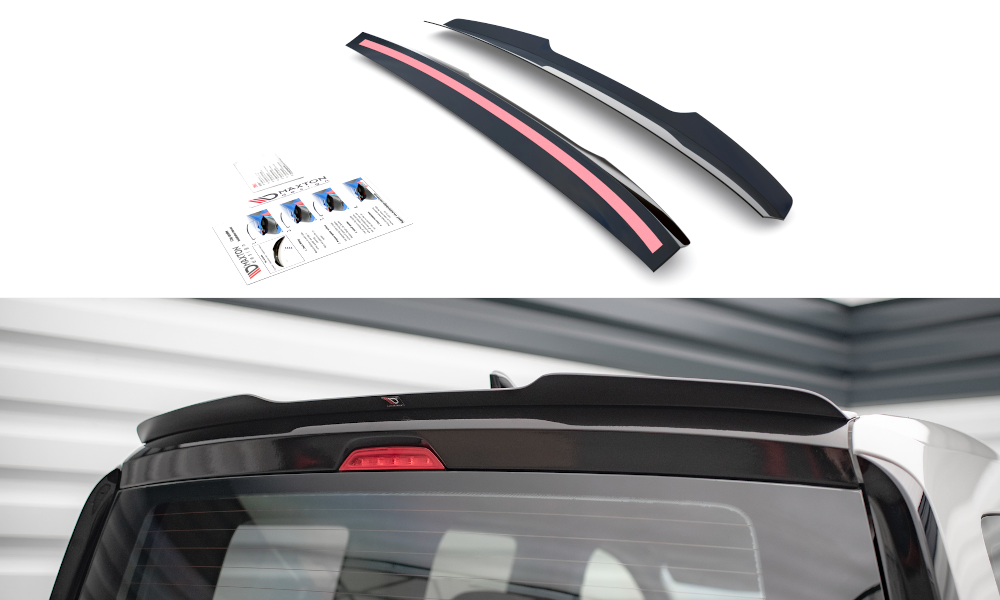 Maxton Design Spoiler CAP passend für VW Caddy Mk5 schwarz Hochglanz