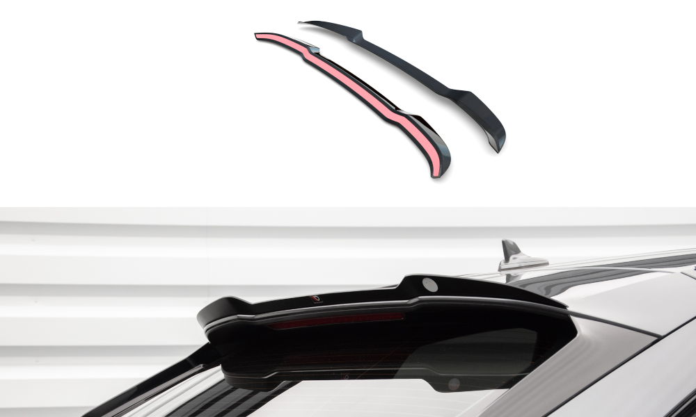 Maxton Design Höher Spoiler CAP passend für Audi SQ5 / Q5 S-Line Sportback Mk2 Facelift schwarz Hochglanz