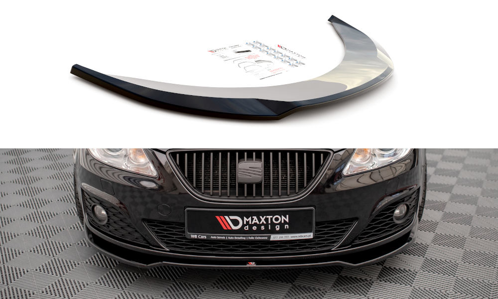 Maxton Design Street+ Spoilerlippe Front Ansatz V.2 passend für Seat Exeo schwarz Hochglanz